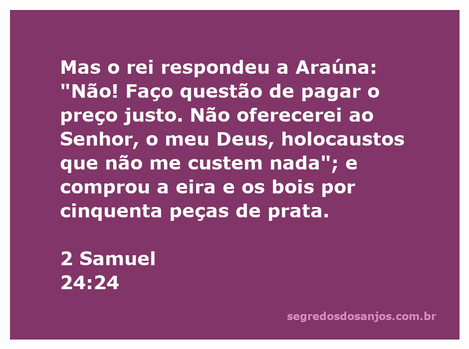 2 samuel 24 o custo do verdadeiro sacrifcio a deus