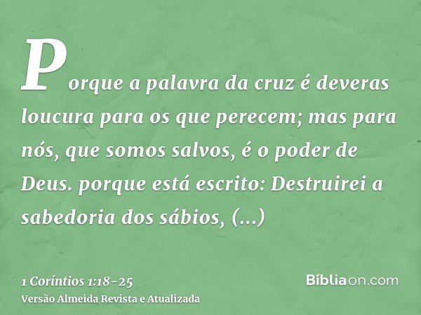 a sabedoria de deus vs a loucura humana em 1 corntios 118 25