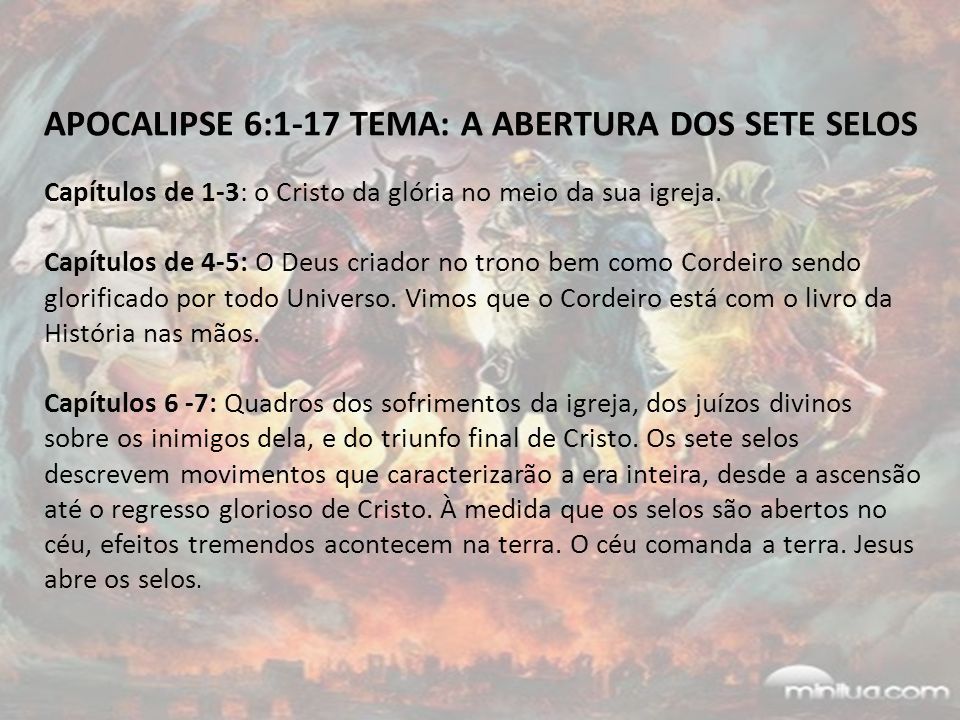 o que a explorao dos sete selos em apocalipse 5 7 revela